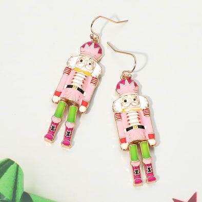 Enamel Nutcracker Dangle Earrings