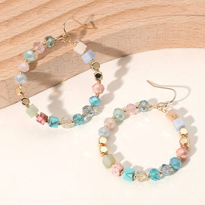 Multi Faceted Bead Forward Hoop