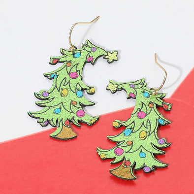 Christmas Tree Dangle Earrings