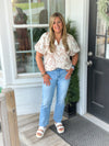 Latte Mix Bubble Sleeve Top