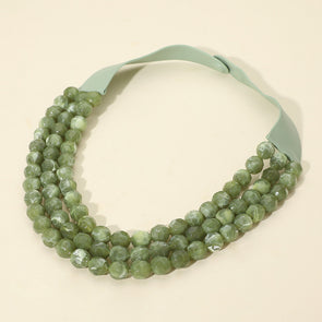The Mini Sophie Necklace in Olive Green