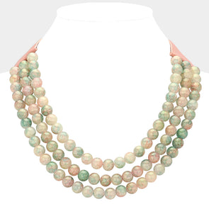 The Mini Sophie Necklace Pink and Green