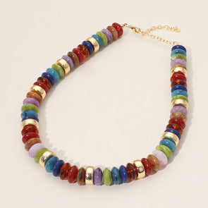 Fall Tones Chunky Disc Necklace