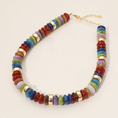 Fall Tones Chunky Disc Necklace