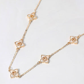 White Clover Station Necklace