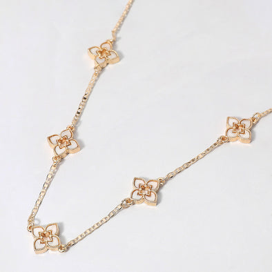 White Clover Station Necklace