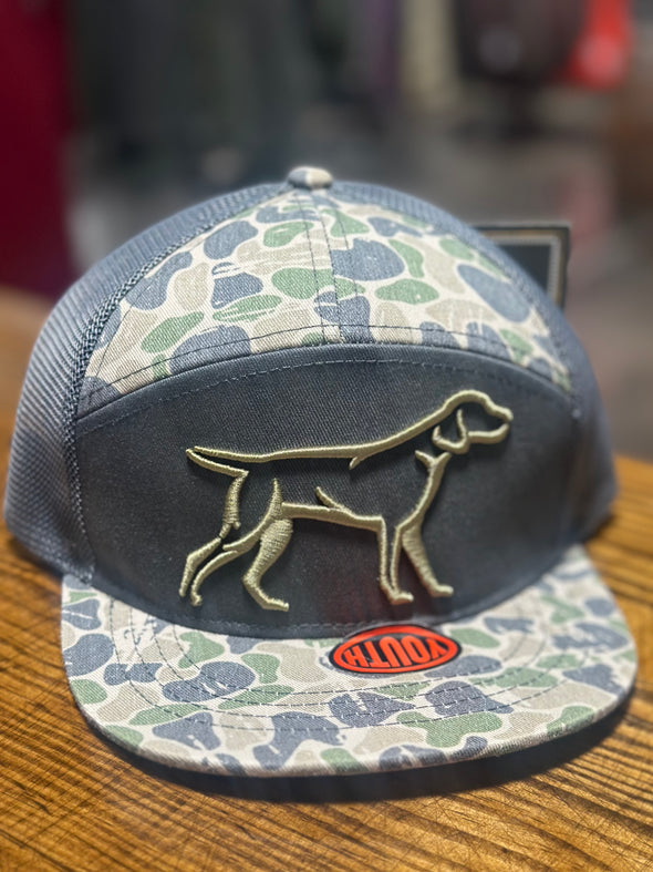 Youth 7 Panel Backwoods Camo 3D Puff Hat (H-173Y)