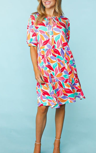 Floral Leaf Knee Length Babydoll Dress – Grace At Home Treasures
