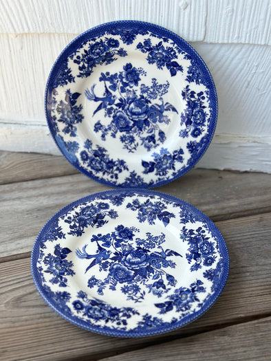 Blue and White Floral Plate