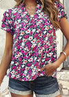 Fuchsia Flower Flutter Sleeve Top