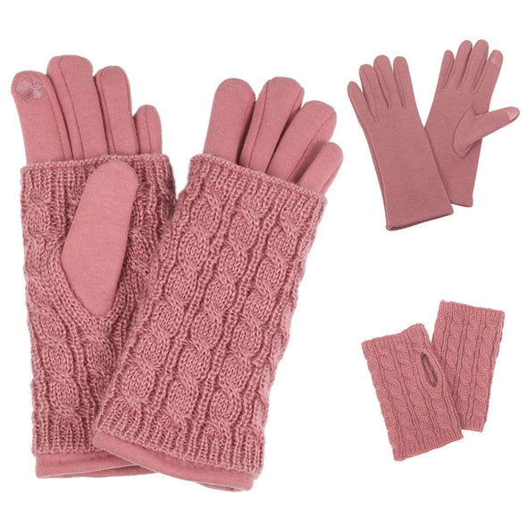 3 IN 1 - Cable Knit Touch Smart Gloves