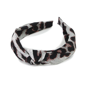 Grey Leopard Headband
