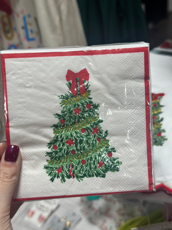 Traditional Tree Cocktail Napkins (Mary Square)
