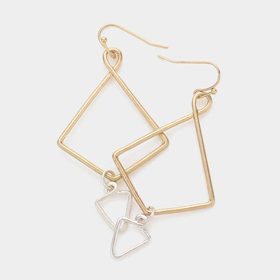 Mix Metal Geometric Earrings