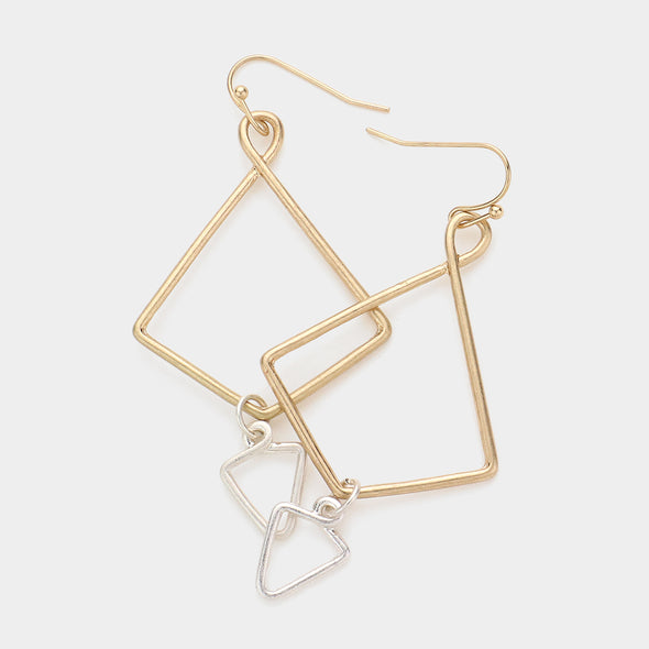 Mix Metal Geometric Earrings