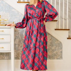 Gracelyn Plaid About You Midi Dress (XS-L)