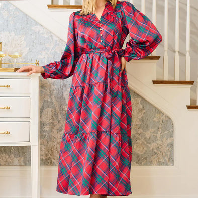 Gracelyn Plaid About You Midi Dress (XS-L)