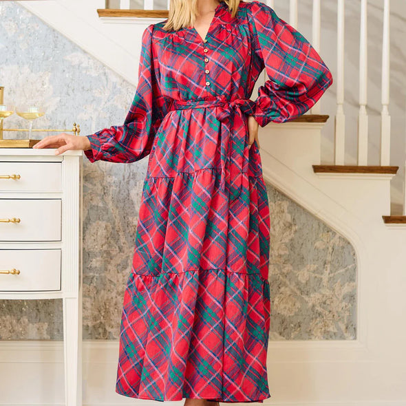 Gracelyn Plaid About You Midi Dress (XS-L)