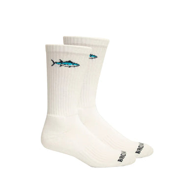 White Off Shore Sport Socks (Brown Dog)