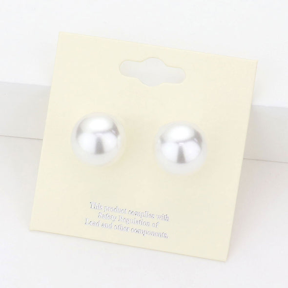 14mm Pearl stud earrings