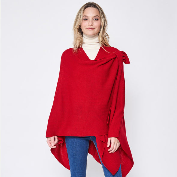 Red Wrap Poncho