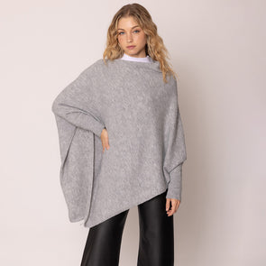 Grey Poncho W/ Sleeves One Size Fits Most