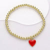 Enamel Heart Gold Beaded Bracelet (2 Colors)