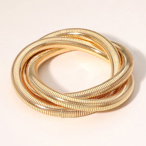 Triple Metal Twist Bracelet