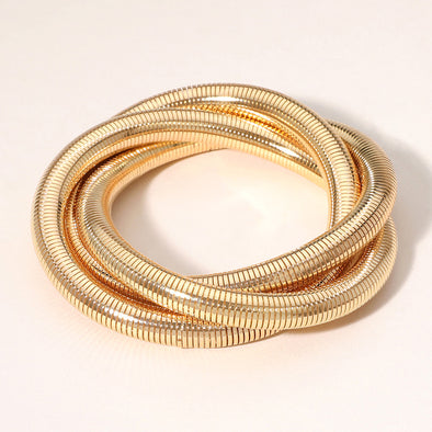 Triple Metal Twist Bracelet