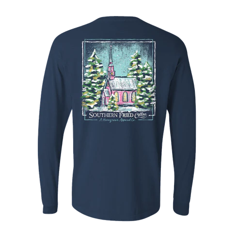 Winter Country Church LS Tee