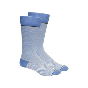 Della Blue/ White Stand Up Stripe Sock (Brown Dog)