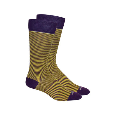 Purple/ Yellow Stand Up Stripe Socks (Brown Dog)