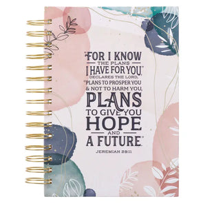 I Know the Plans Watercolor Wirebound Journal - Jer 29:11