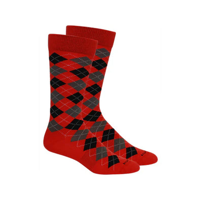 Argyle Red/ Black Socks (Brown Dog)