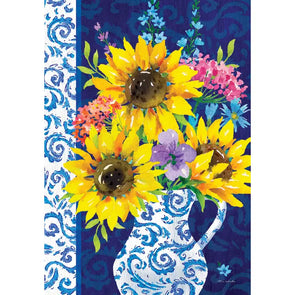 Sunflower Chinoiserie Garden Flag