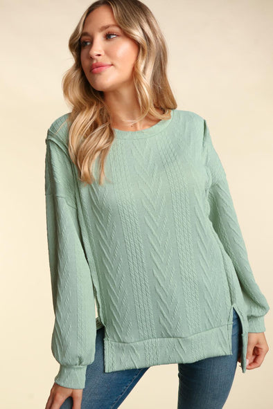 Cable Knit Detail Pullover (2 colors)