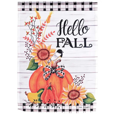 Hello Fall Chickadee Flag