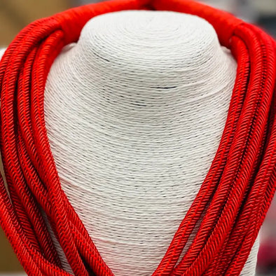 Red Ava Slub Necklace (8 Strand)