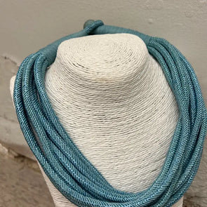 Dusty Blue Ava Slub Necklace (8 Strand)