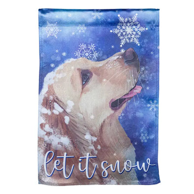 Let It Snow Lustre Garden Flag