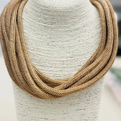 Caramel Ava Slub Necklace (8 Strand)