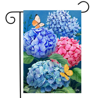 Colorful Hydrangeas Spring Garden Flag 18" X 12.5"