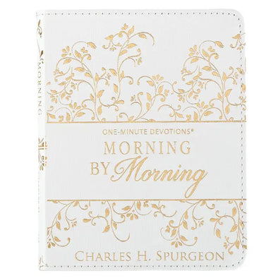 Morning By Morning White Faux Leather One-Minute Devotions