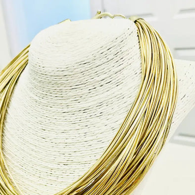 Gold Chic - Leatherette Strand Necklace