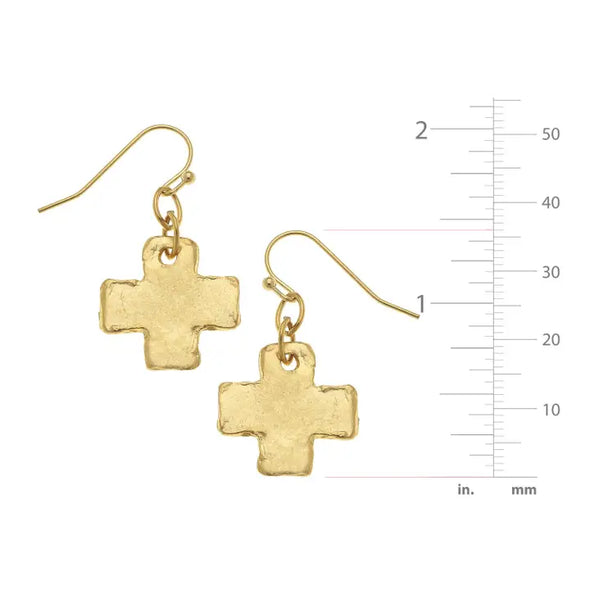 Gold Cross Earrings