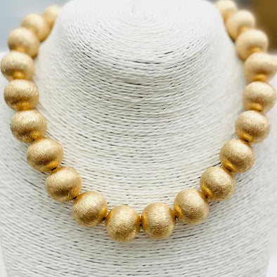 Brushed Gold Chic - Big Ball Necklace