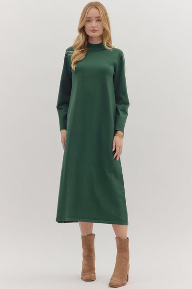 Pine Mock Sweater Midi Dress