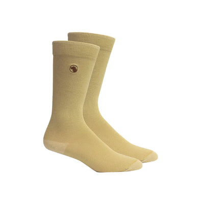Khaki Everyday Basic Embroidered Crew Socks (Brown Dog)