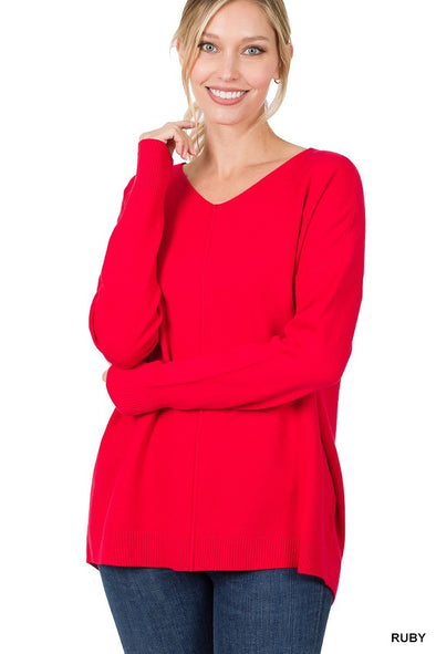 Classic Ruby V Neck Sweater
