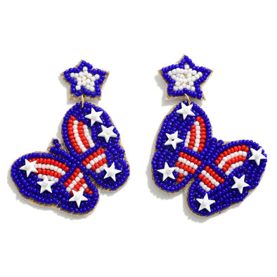Patriotic Butterfly Earrings